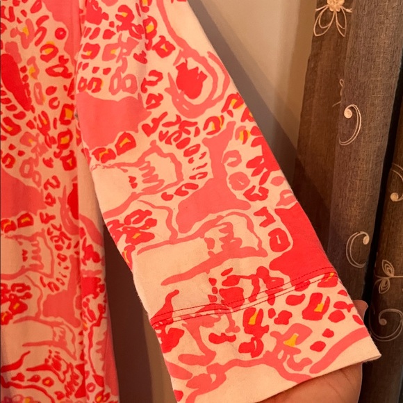 Lilly Pulitzer Pink and Cream Patterned Marlowe Elephant Midi Dress - Picture 5 of 8